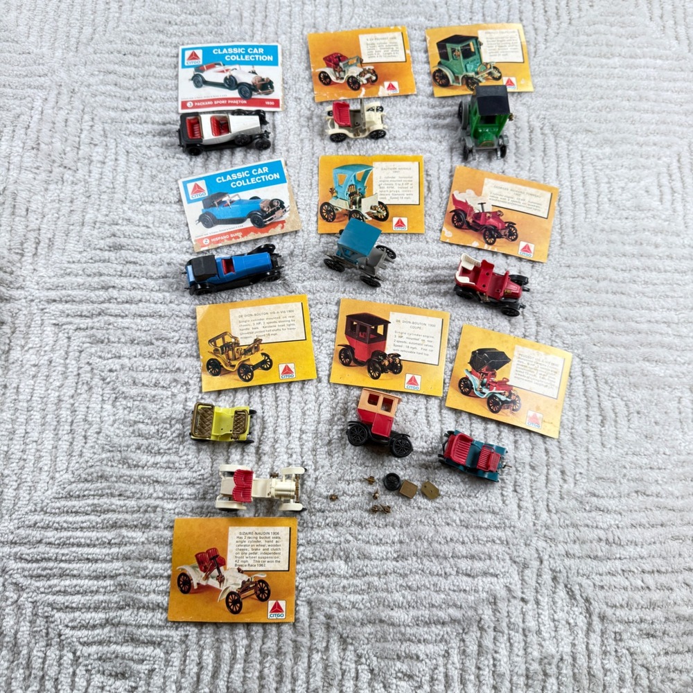 Citgo Classic Car Collection Vintage Toy Models Set of 10 with Info Cards Multi